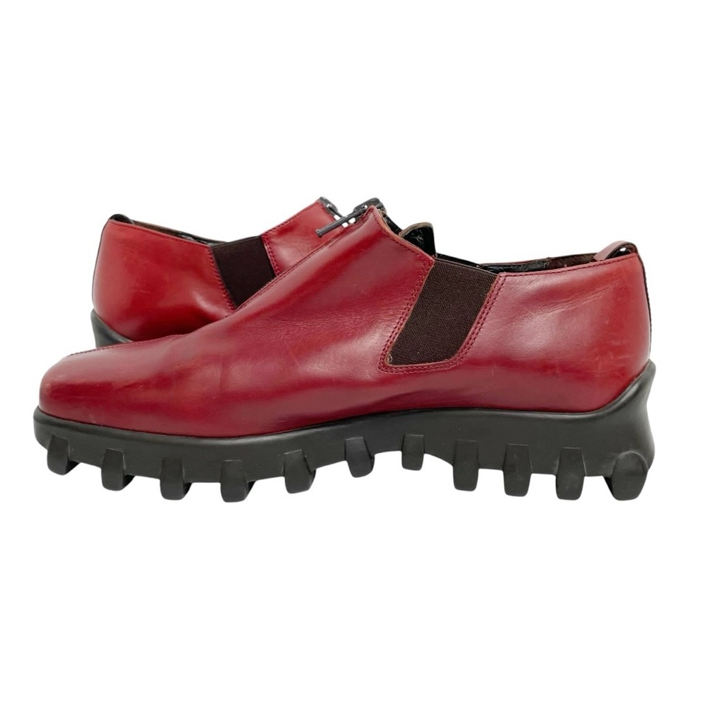Vintage Donald J Pliner Agnes Red Calf Leather Zip Shoes Size 6M Made in Italy - Picture 6 of 16